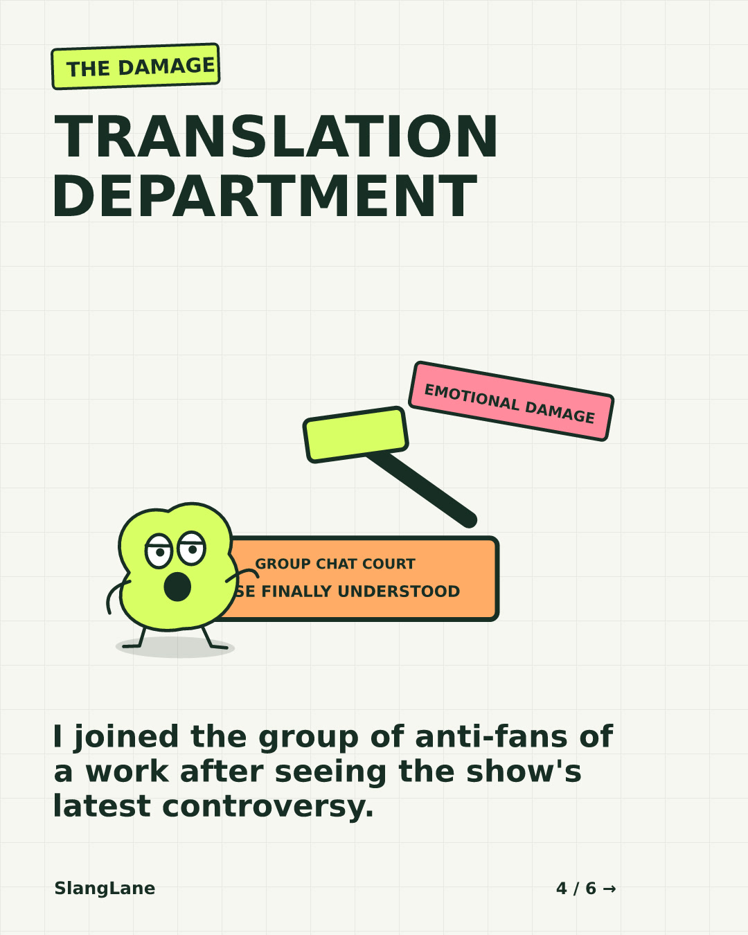 TRANSLATION DEPARTMENT — I joined the group of anti‑fans of a work after seeing the show's latest controversy.